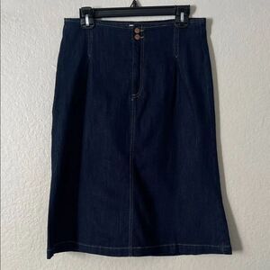 Like New! Wash Lab Denim Button Front Dark Denim A-Line Skirt in Size 29